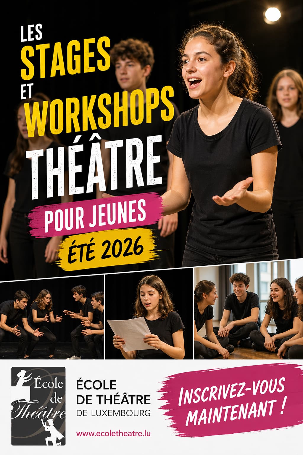 Youth Theatre Workshops and Internships in Luxembourg during the summer of 2026