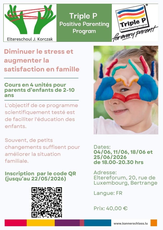 Triple P Course (Positive Parenting Practices) for Parents of Children Aged 2-10