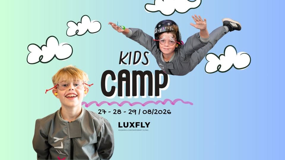 Kids' Camp Été 2026 – Stage Indoor Skydiving (3 jours) LUXFLY Indoor Skydive · Sterpenich