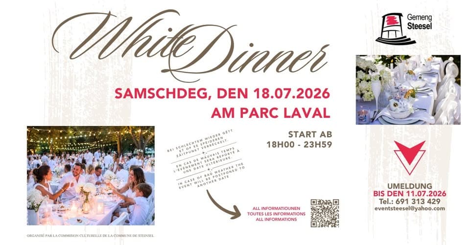 White Dinner in Steinsel at Laval Park