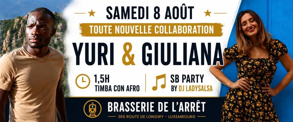Premiere! Giuliana and Yuri for 1.5 hours of Timba con Afro, SB Party with DJ Ladysalsa (70% salsa /