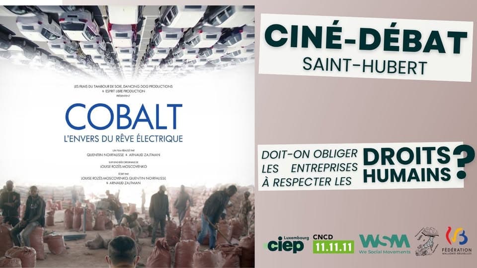 Film screening and debate in Saint-Hubert: « COBALT : l’envers du rêve électrique »