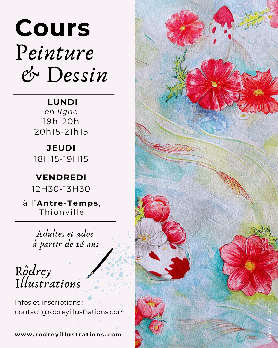 Cours d'aquarelle et dessin