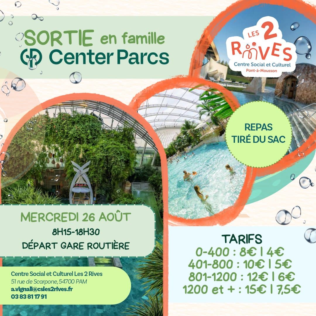 Family outing to Center Parcs – Wednesday, August 26