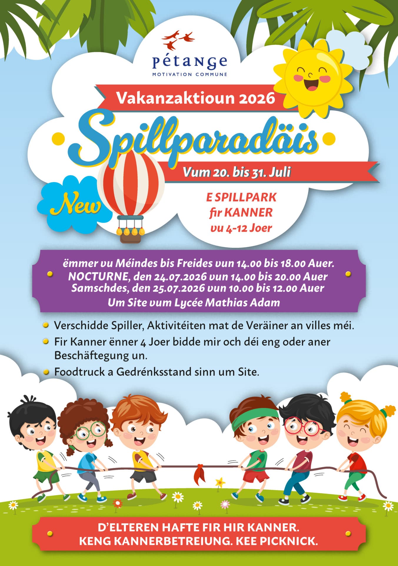 Vakanzaktioun 2026 – Spillparadäis