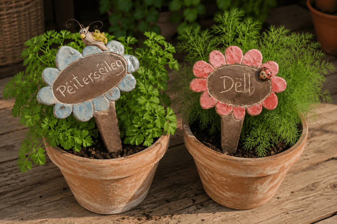 Clay plant name tags
