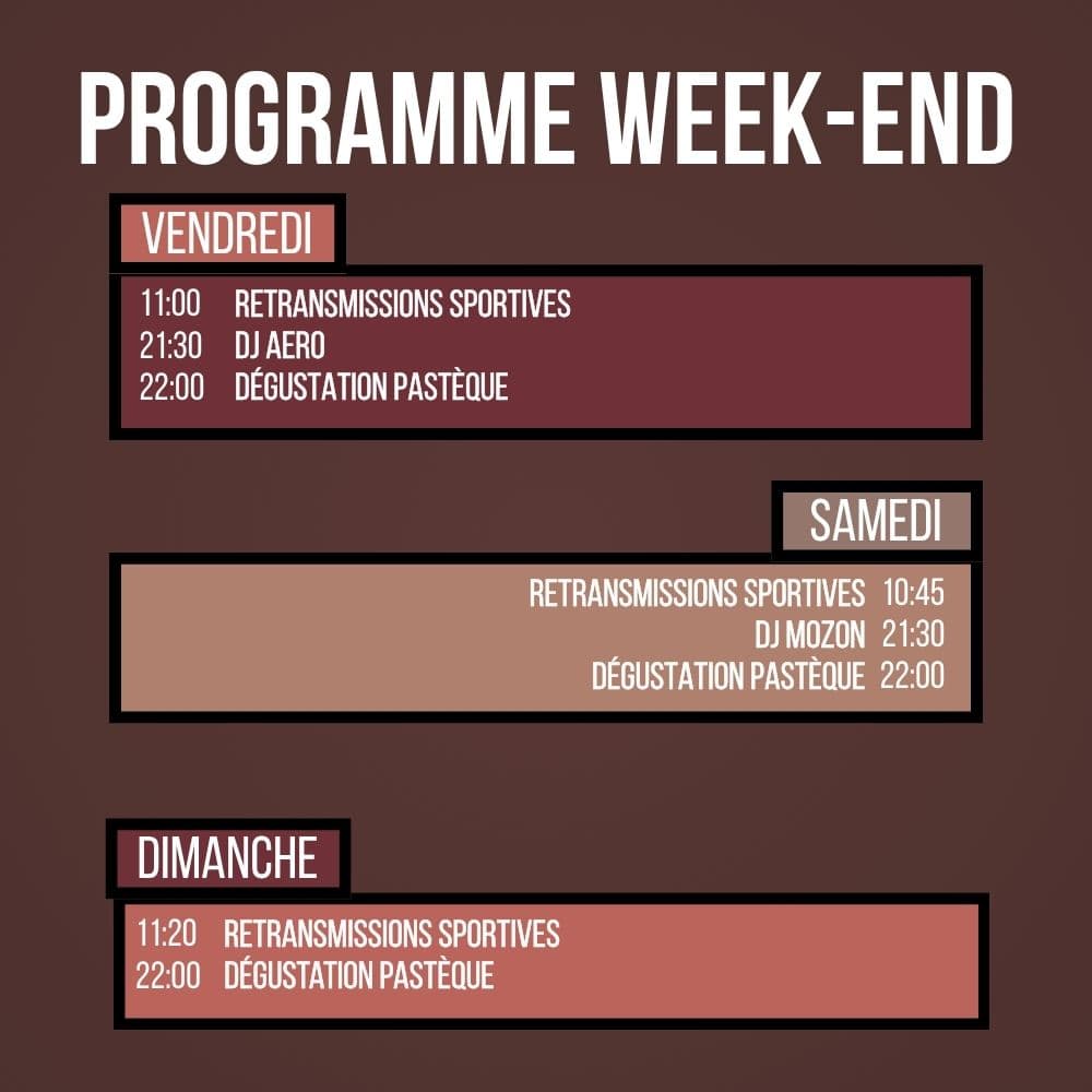 Programme du week-end