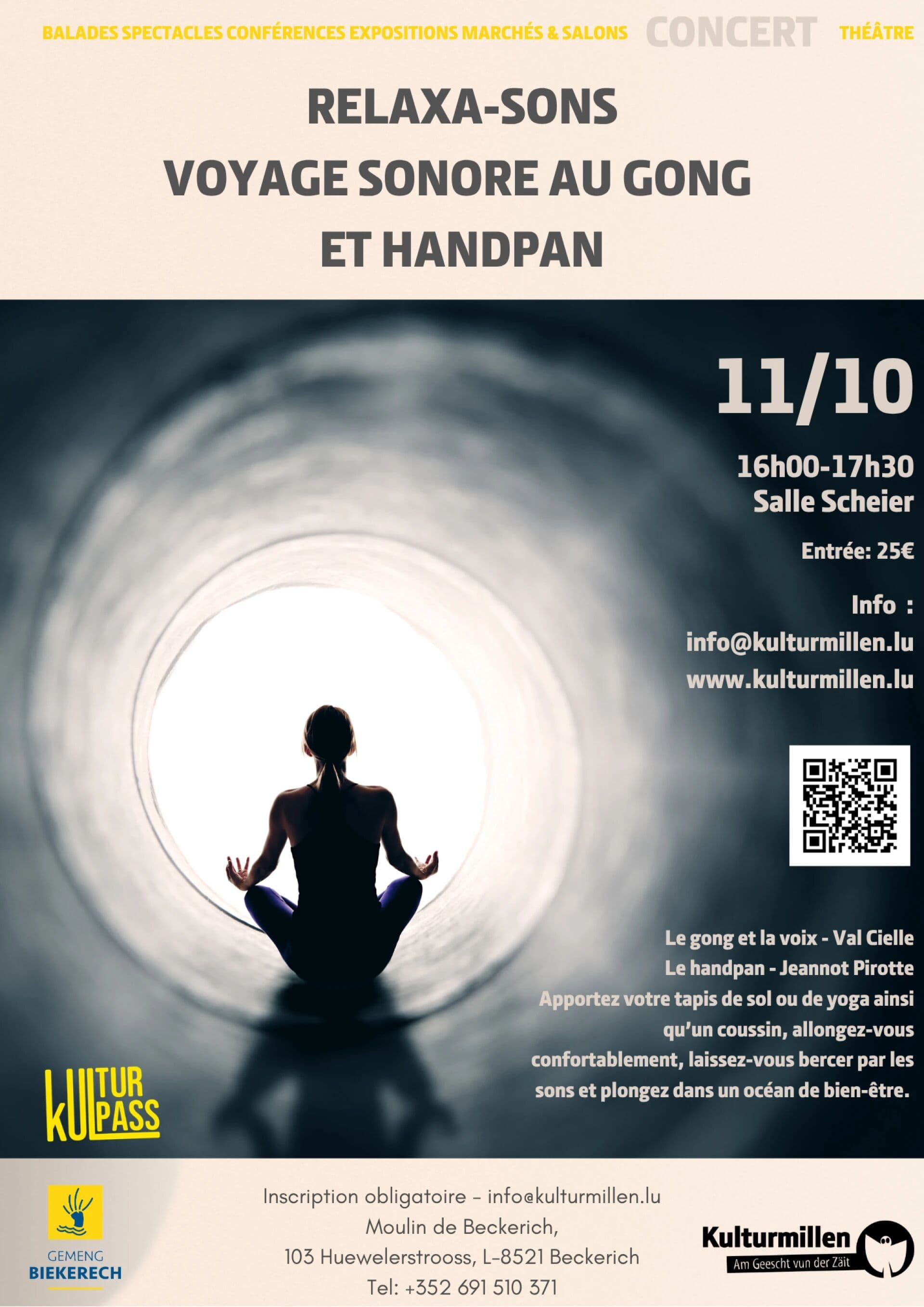 Relaxa-sons : voyage sonore au gong et handpan