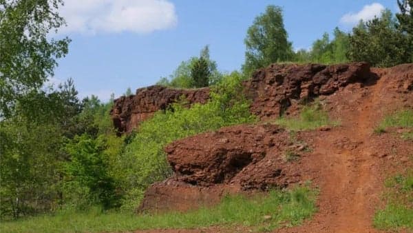 Hiking in a mining area