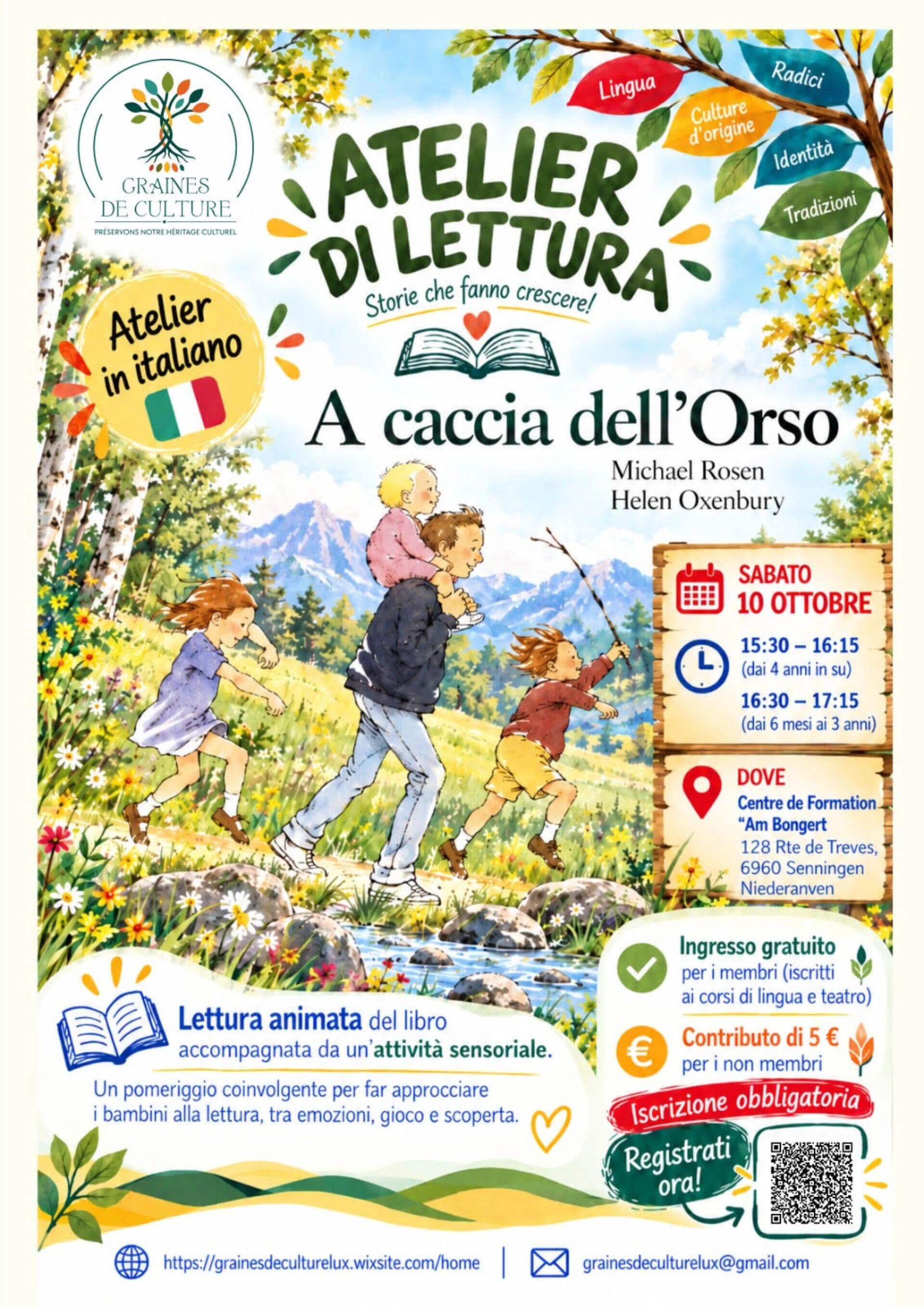 Italian reading workshop for children: « La chasse à l’ours »