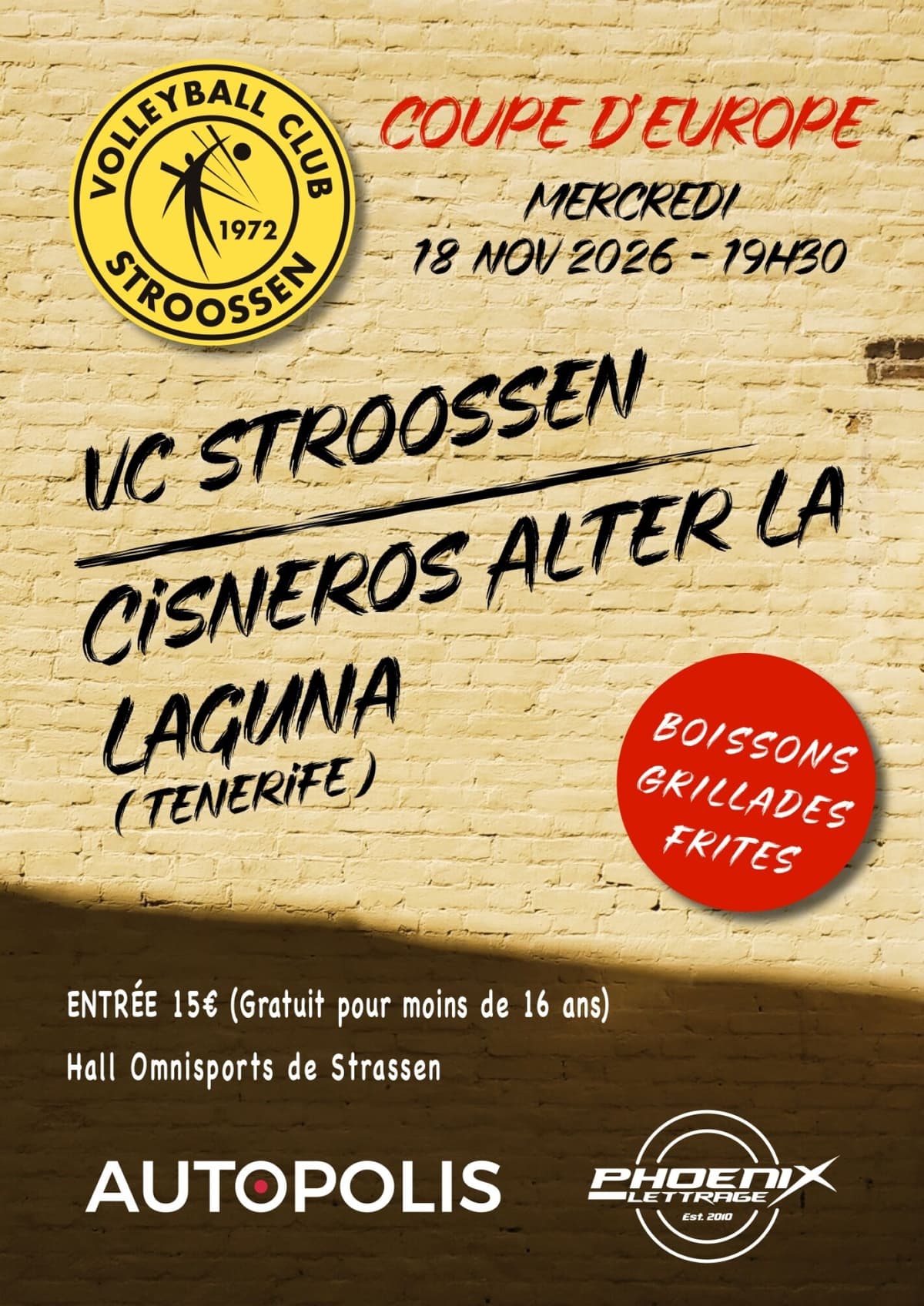 Coupe d’Europe – VC Stroossen vs Cisneros Alter La Laguna (Tenerife)
