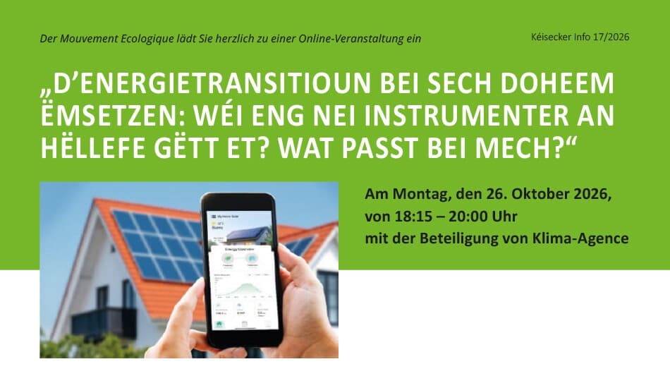 Mouvement Écologique | Online conference: Energy