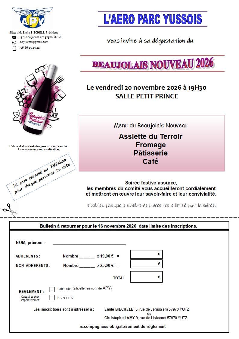 APY Beaujolais Nouveau evening