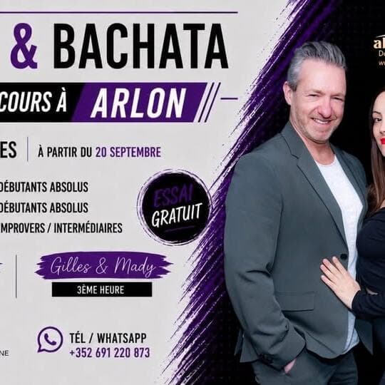 Salsa and bachata in Arlon, for beginners and intermediate dancers