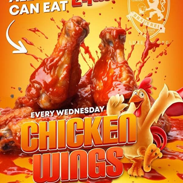 All-you-can-eat chicken wings – every Wednesday
