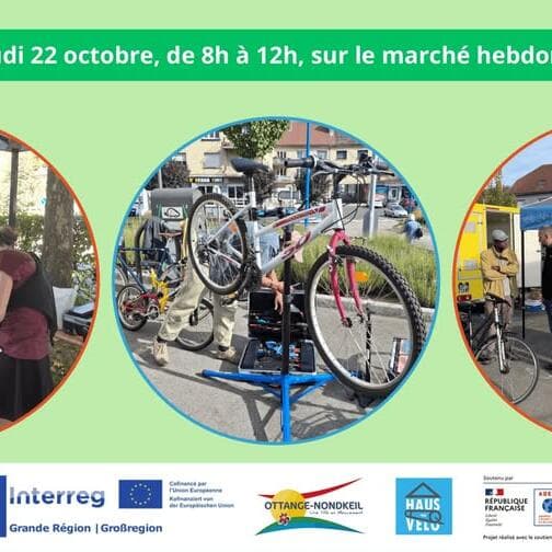 Stand d'information, de collecte et de réparation de vélos à Ottange (projet Interreg Vélab)