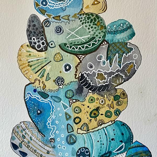 Watercolor Workshop - Decorated Pebbles