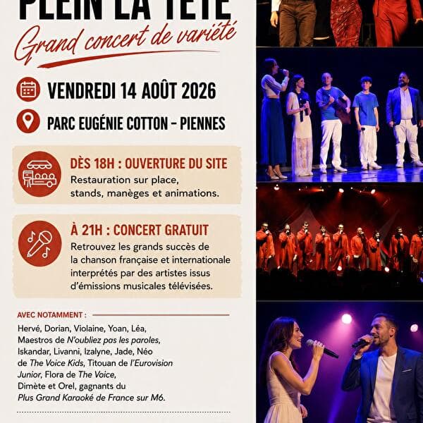 Grand concert de variété gratuit "Des chansons plein la tête"