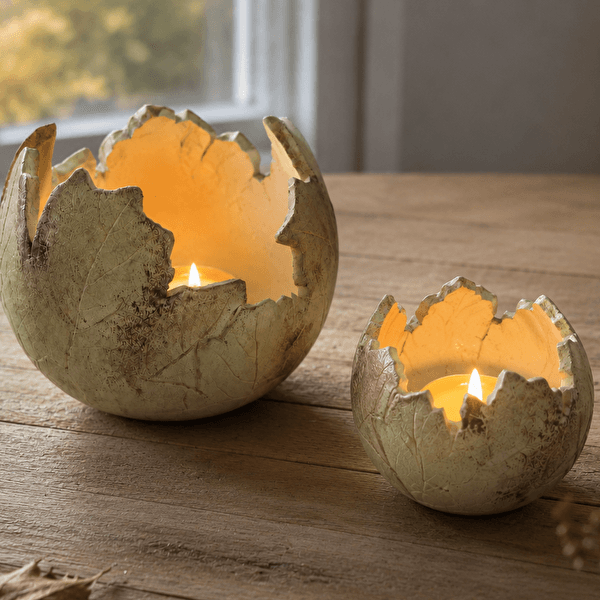 Autumn clay candle holder
