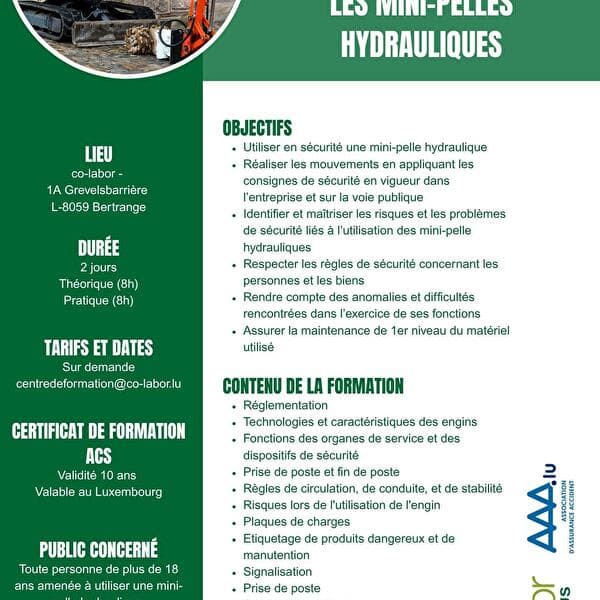 Formation pelles hydrauliques