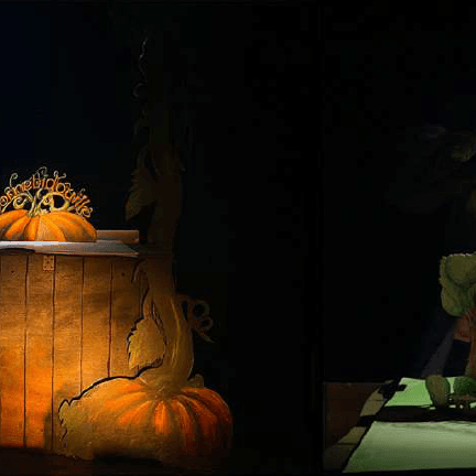 Cornebidouille show: theatrical pop-up reading and video mapping (David Verlet from Cie Assolatelier