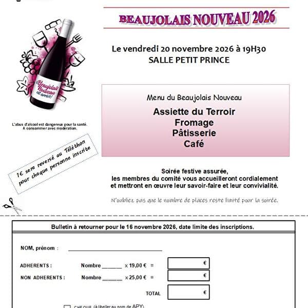 Soirée Beaujolais nouveau de l’APY