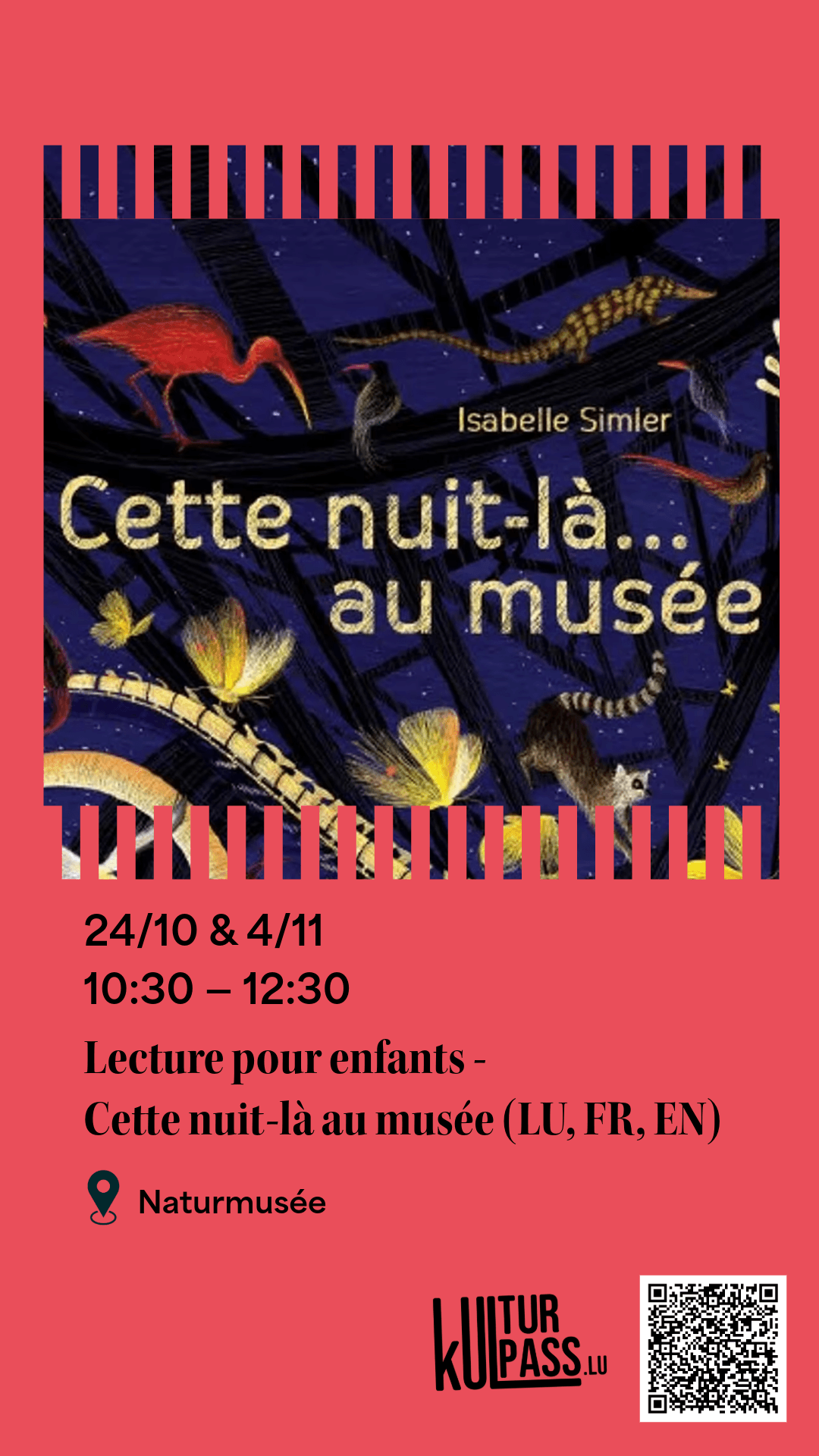 Lecture pour enfants – Cette nuit-là au musée