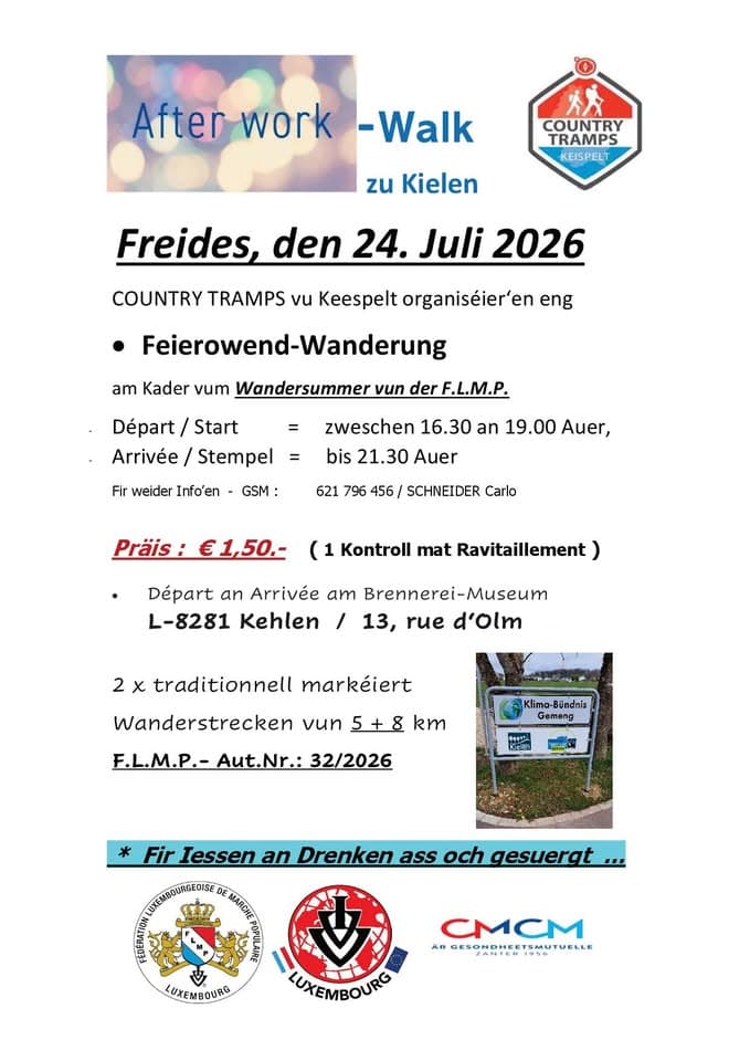 Feierowend-Wanderung IVV à Kehlen