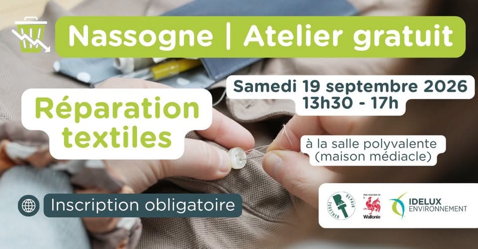 Textile Repair Workshop – Saturday, September 19, 2026 – Nassogne (Maison médicale)