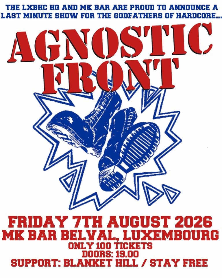 Agnostic Front au MK Bar (seulement 100 billets)