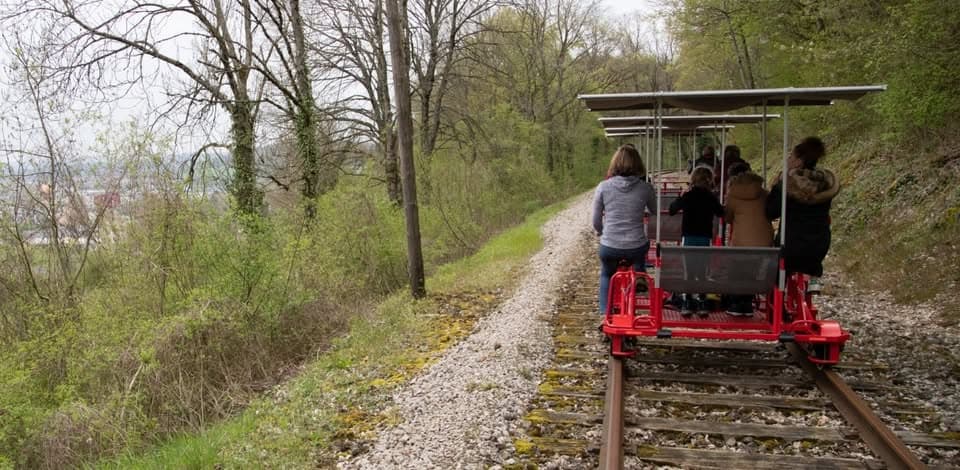 Une excursion originale en draisine au Minett Park !