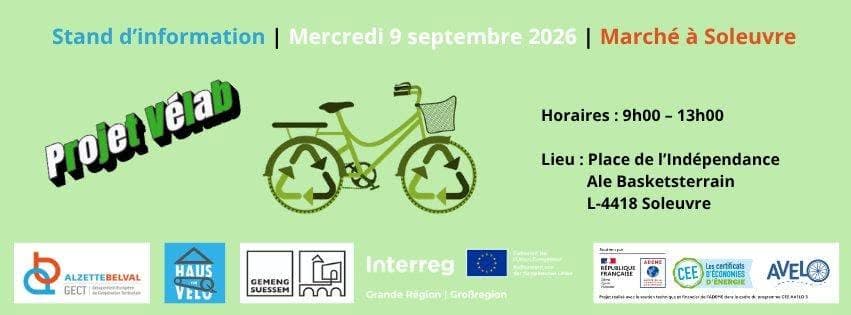 Information, collection and bicycle repair stand in Soleuvre (Vélab project)