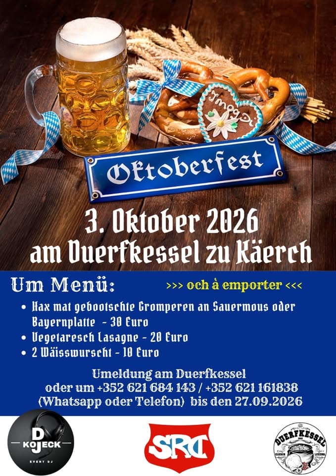 Oktoberfest 2026 at Duerfkessel Kaerch