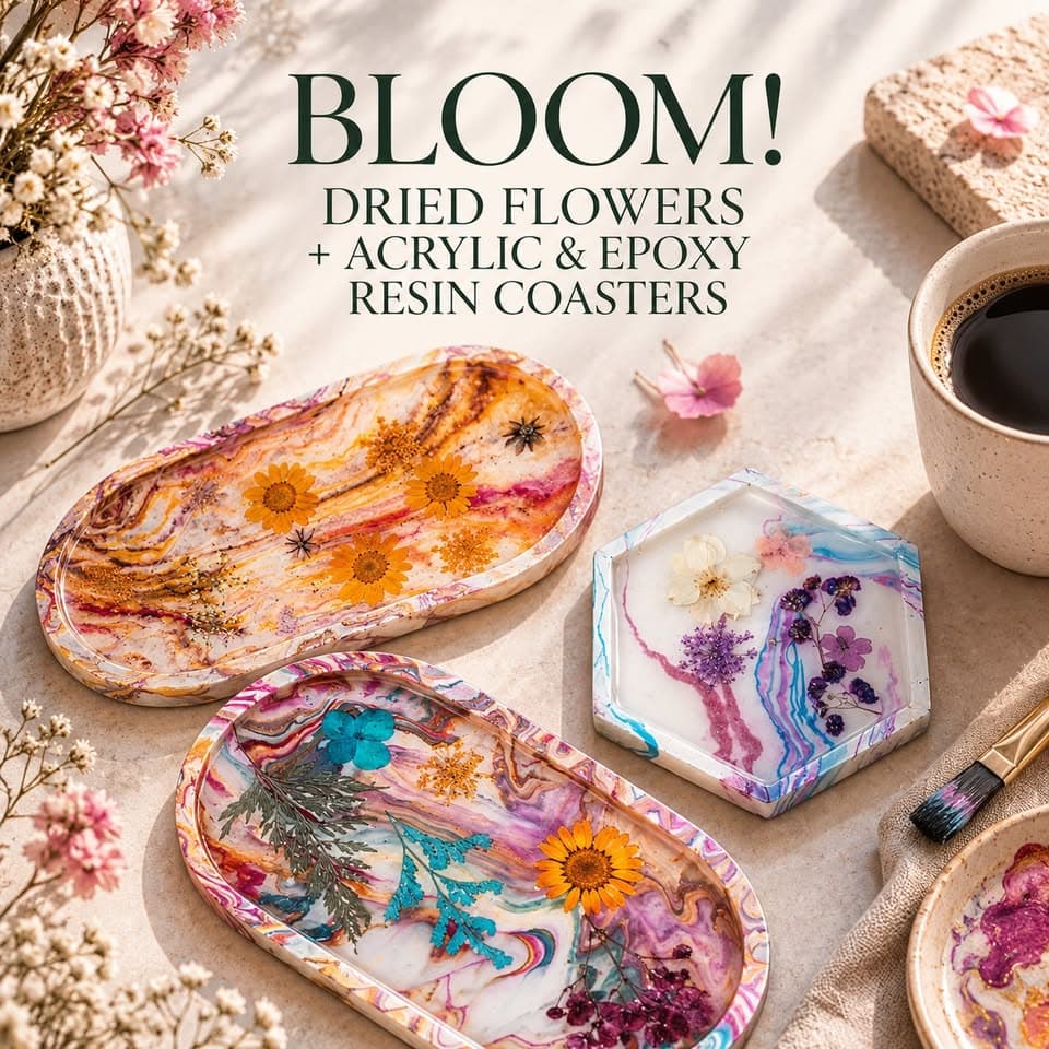Bloom! Coasters with Dried Flowers