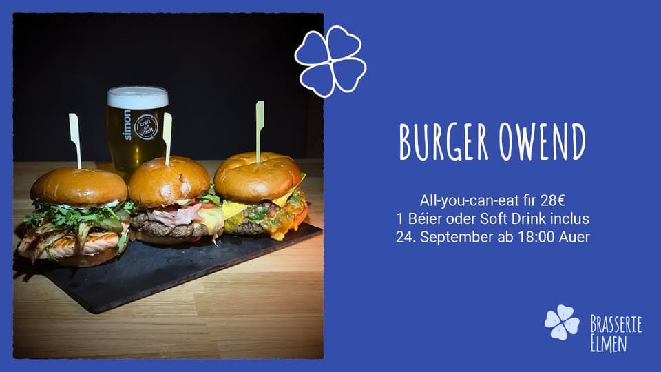 Soirée burgers à la Brasserie Elmen