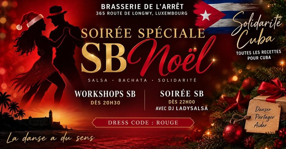 Soirée salsa cubaine et bachata caritative de Noël
