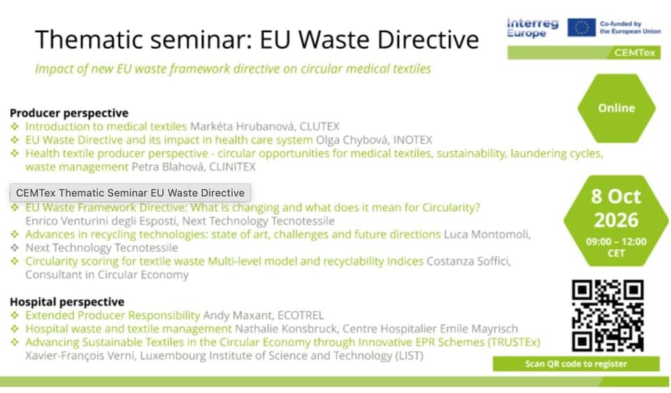Circular medical textiles: What opportunities arise from the new European legal requirements