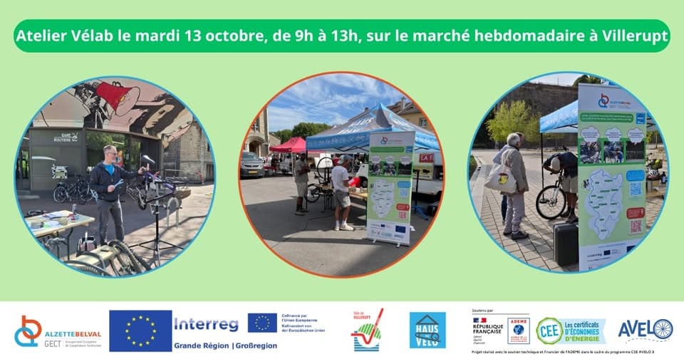 Bike information, collection and repair stand in Villerupt (Interreg Vélab project)