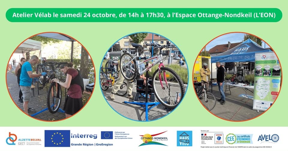Bicycle collection and repair workshop at Espace Ottange-Nondkeil (Interreg Vélab project)
