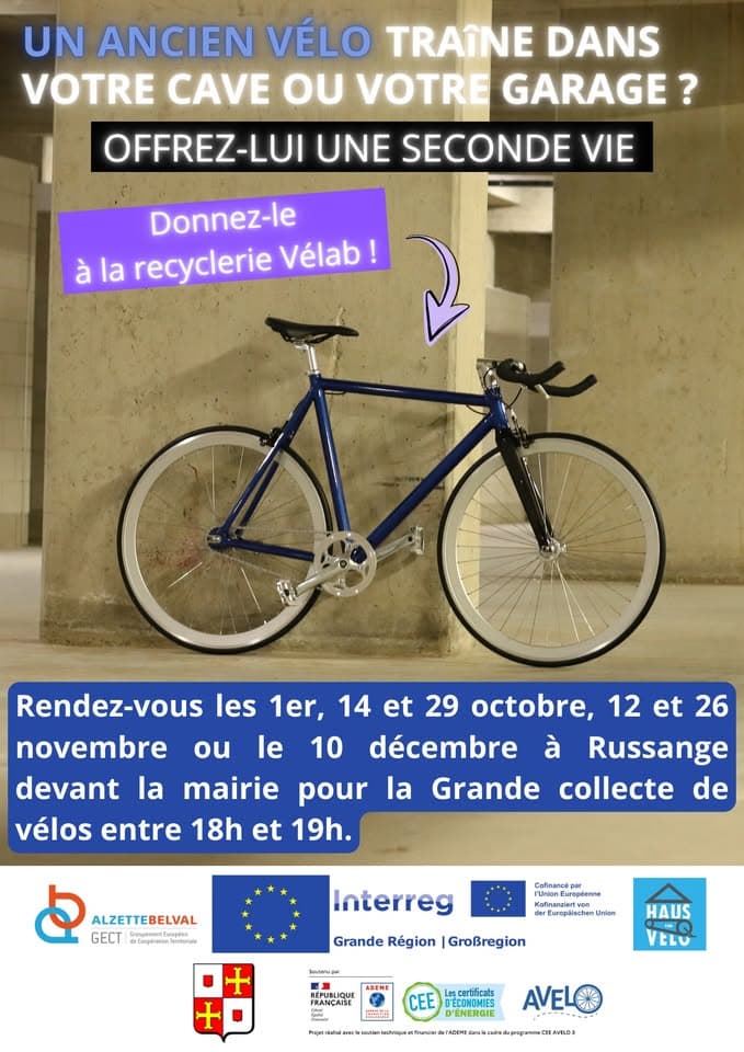 Grande collecte de vélos (projet Interreg Vélab)