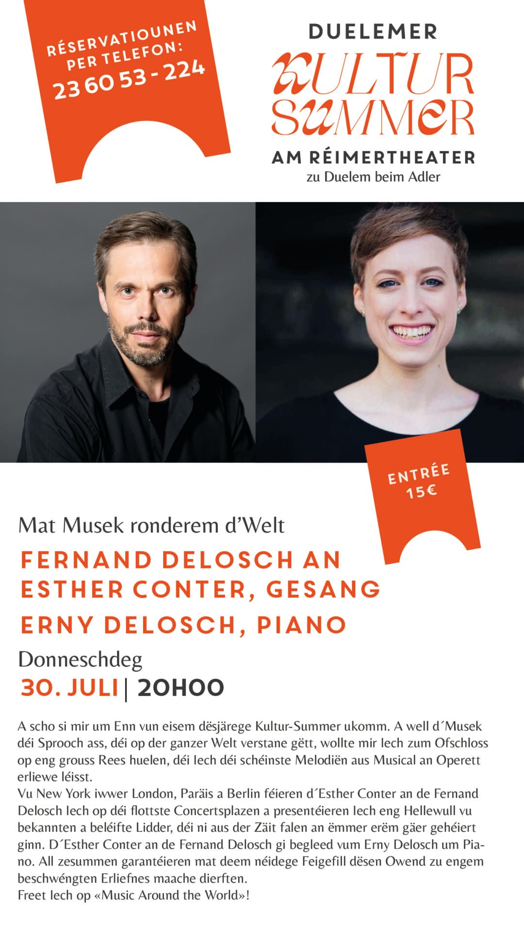 Fernand Delosch & Esther Conter From Paris to New York: a musical journey