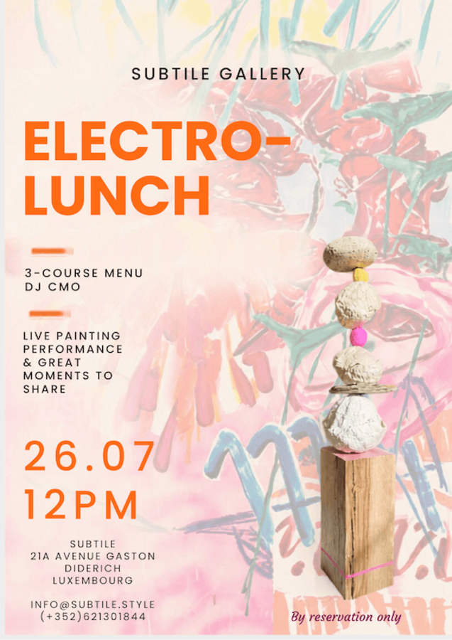 Arty Electro Lunch in an art gallery