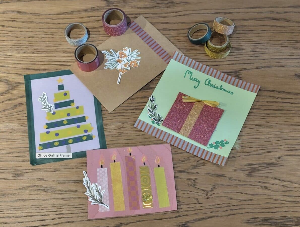 DIY Christmas Cards with Masking Tape