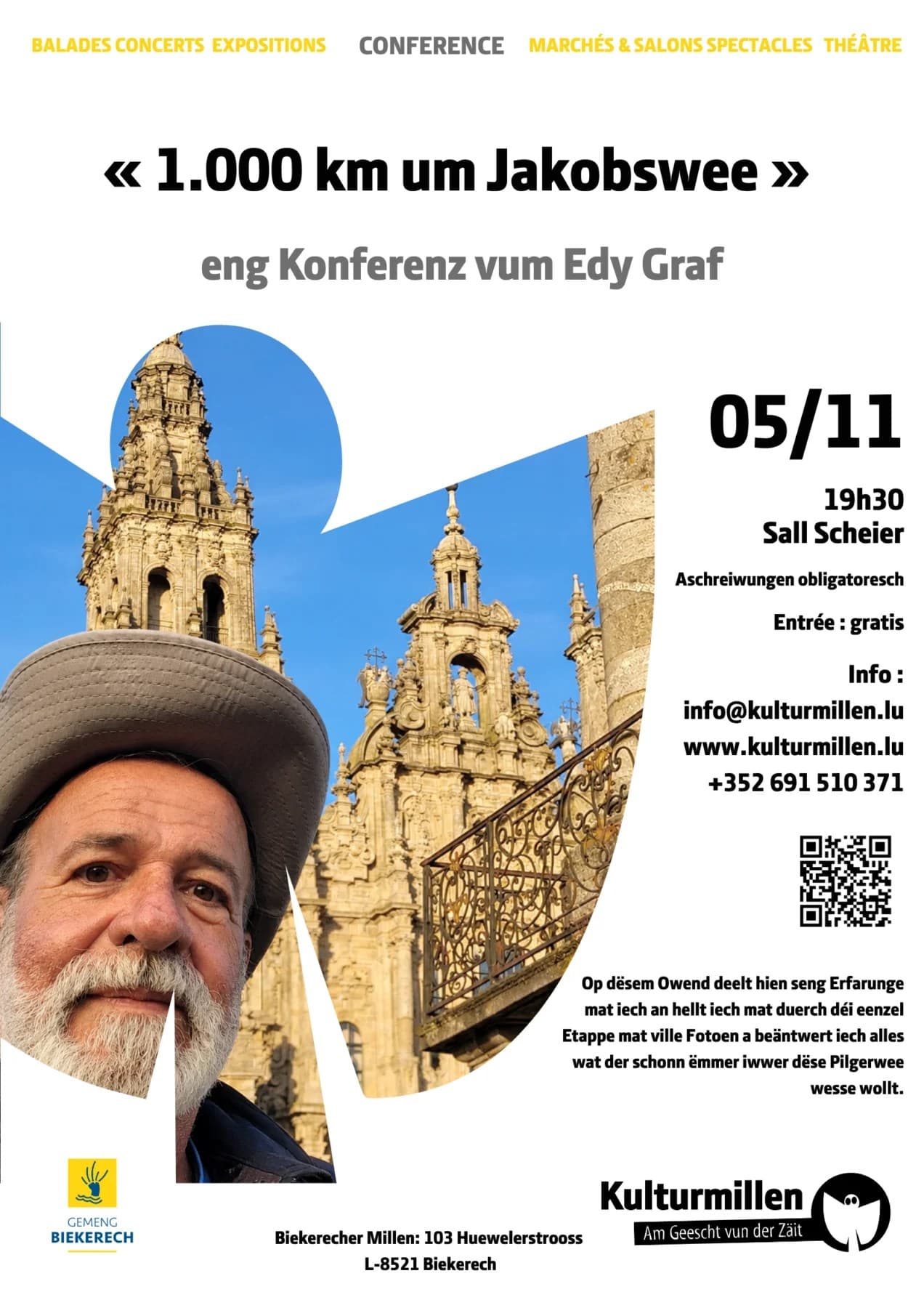 « 1.000 km um Jakobswee » – a talk by Edy Graf