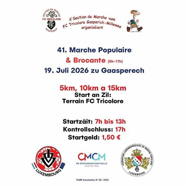 Marche IVV Gasperich FLMP + brocante (08h00 - 17h00)