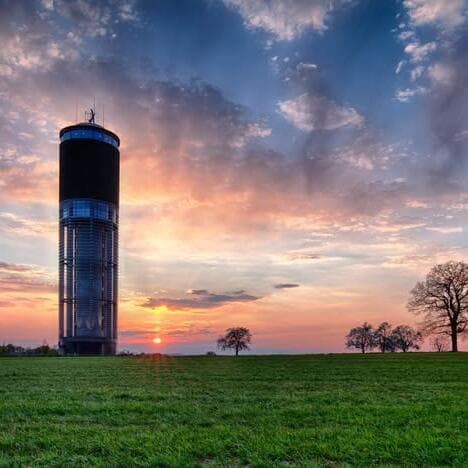 sunset at the Aquatower