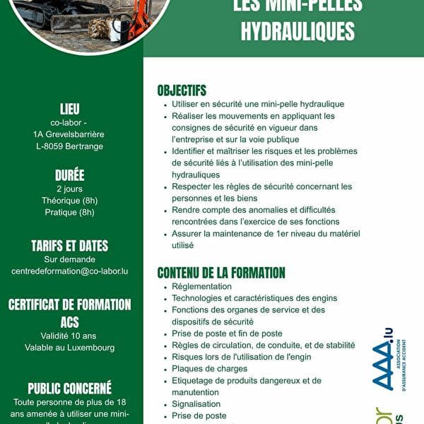 Hydraulic mini digger training