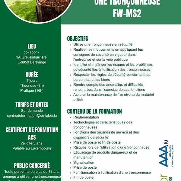 Formation tronçonneuse