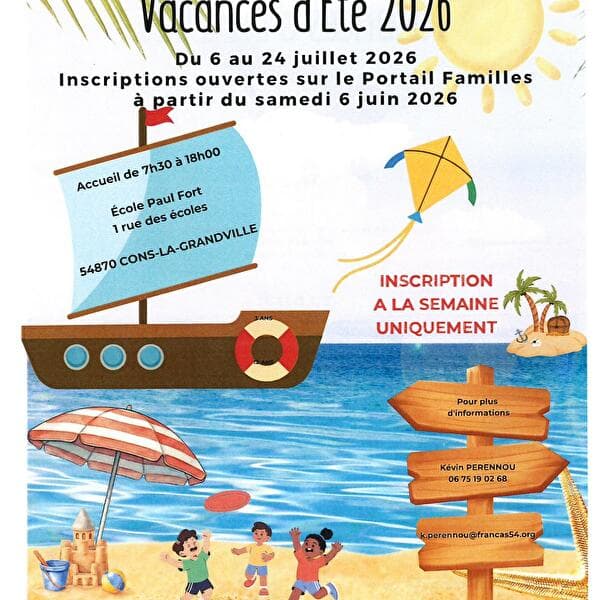 Registration for summer holiday leisure center 2026